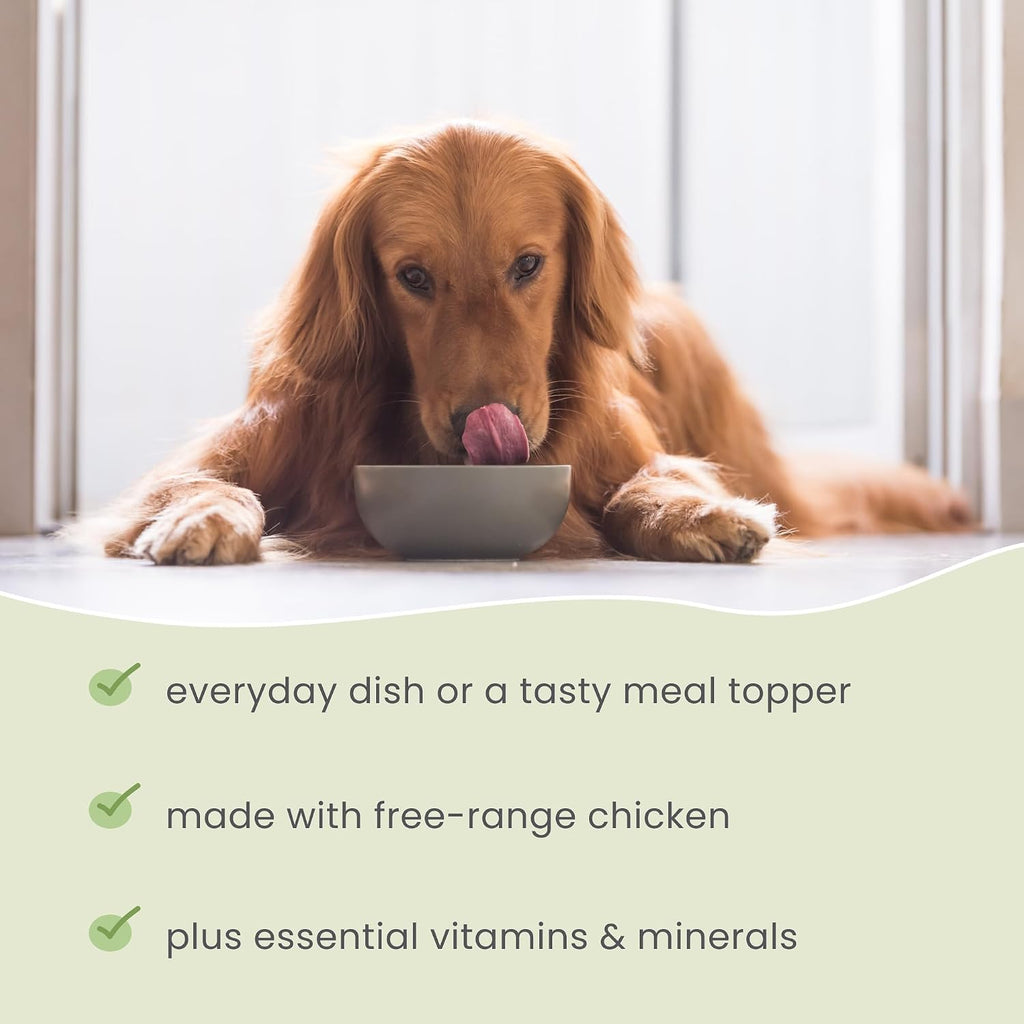 Top view of Bark and Whiskers dehydrated pet food packaging