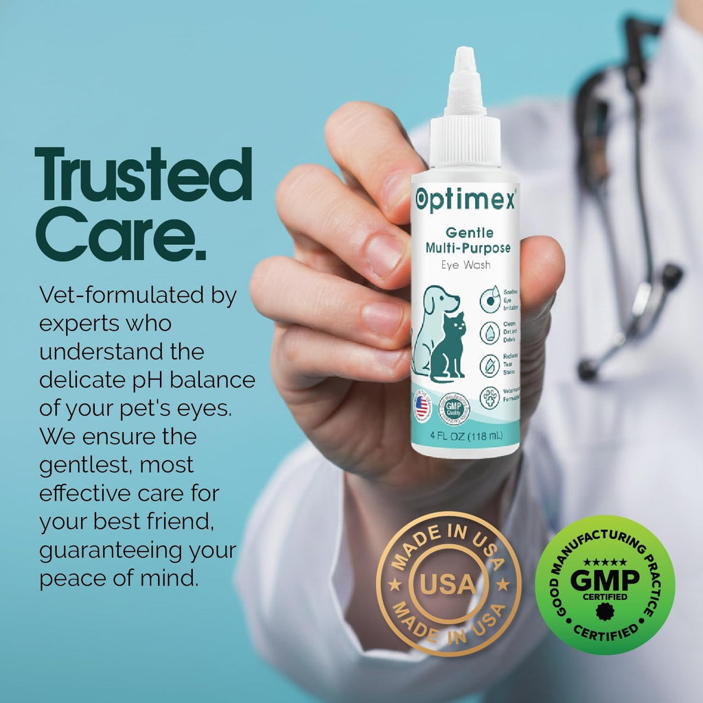 Gentle Multi-Purpose Eye Wash for Dogs & Cats (4 fl oz) Helps with Eye Infections, Redness, Irritation, Tear Stains, Discharge, Pink Eye, Conjunctivitis & Dry Eye Relief Vet Formulated - Image 10