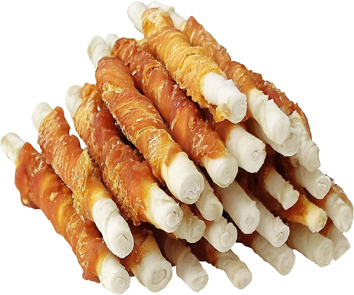 MON2SUN Dog Treats, Rawhide Twist Chicken Hide Sticks, Suitable for Puppy and Small Dogs, 5 Inch (Chicken, 14.11 oz) - Image 15