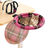 Pawaboo Cat Desk Bed, Sunken Cats Hammock with Steel Clamp Hold up to 40lbs, One-click Foldable Cat Side Table Beds with Soft Plush, Reversible & Washable Hanging Cats Bed for Game Office Home Desktop - Image 13