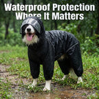 TOBOSS waterproof pet rain suit with detachable hood and transparent visor