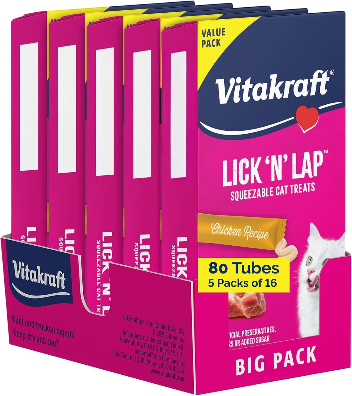Vitakraft Lick 'N' Lap Real Salmon Squeezeable Liquid Cat Treats, Lickable, Salmon Broth #1 Ingredient, No Artificial Colors, Preservatives or Added Sugar, for Hydration, 0.52 oz. Tubes, 16 Count - Image 10