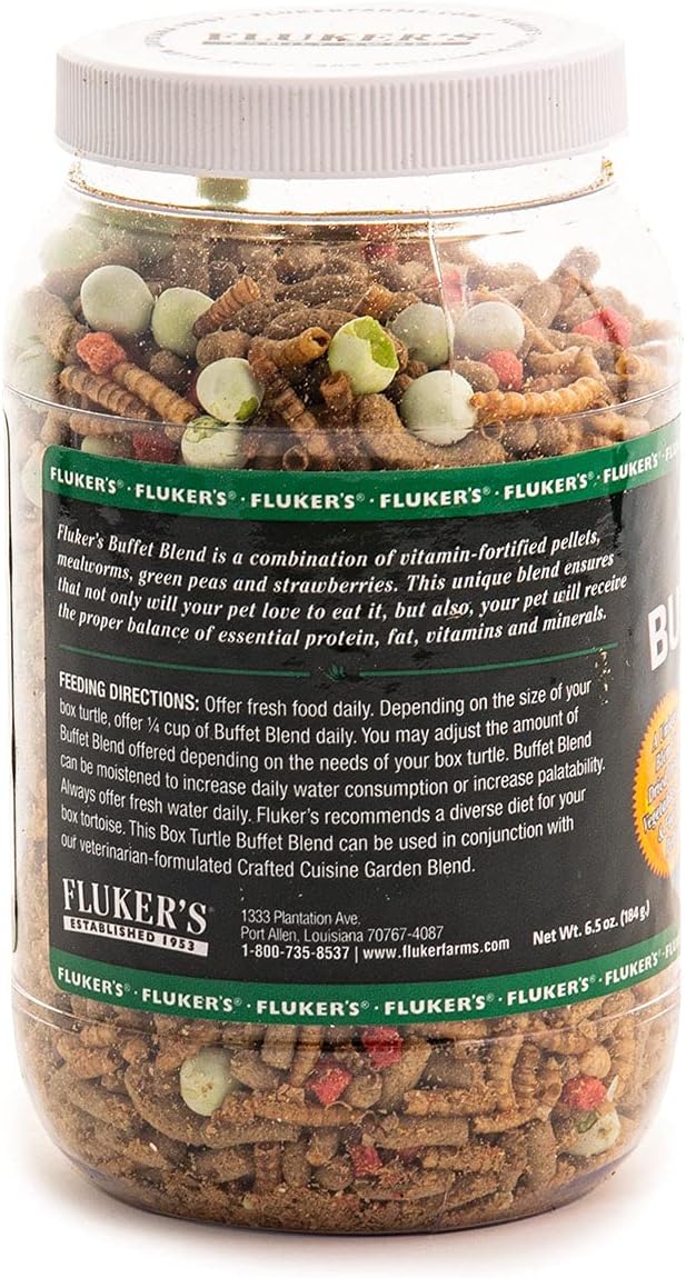 Fluker's reptile food nutritional pellet label close up