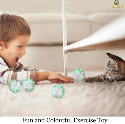 SunGrow imported mylar cat balls being swatted by a kitten.
