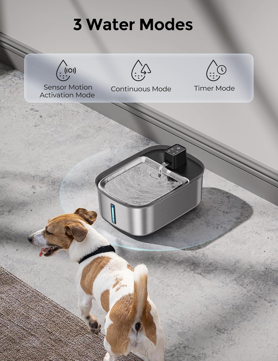Chumajor pet fountain stainless steel basin detail