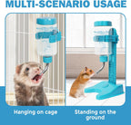 VANNON Pet Standing Water Dispenser Top Fill Dog Water Bottle Dispenser with Stand Leakproof Pet Slow Water Bottle for Small Animals, 13oz, BPA Free, Adjustable Height, Blue - Image 5