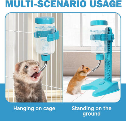VANNON Pet Standing Water Dispenser Top Fill Dog Water Bottle Dispenser with Stand Leakproof Pet Slow Water Bottle for Small Animals, 13oz, BPA Free, Adjustable Height, Blue - Image 5