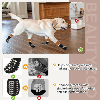 Beautyzoo anti-slip dog socks with rubber grip soles