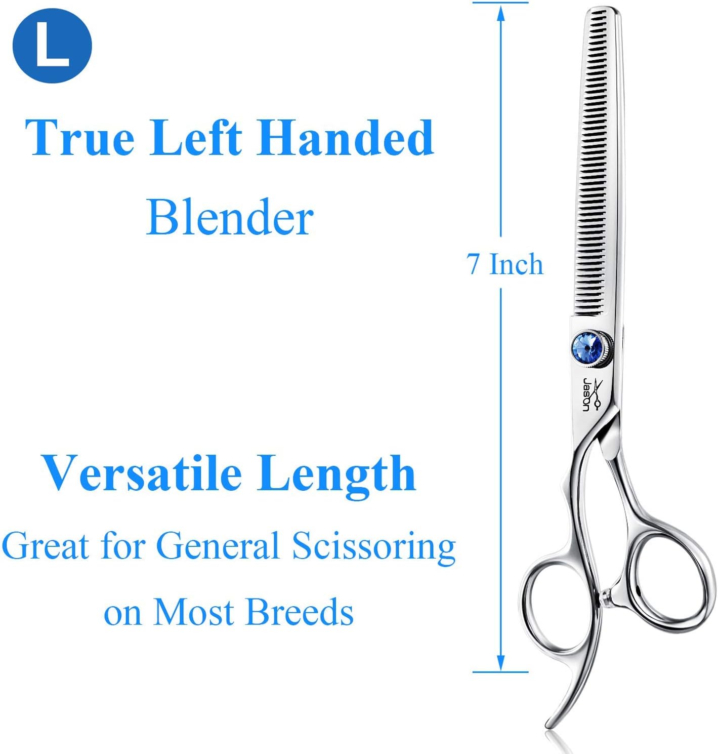Premium Japanese stainless steel left handed pet thinning shear with protective case