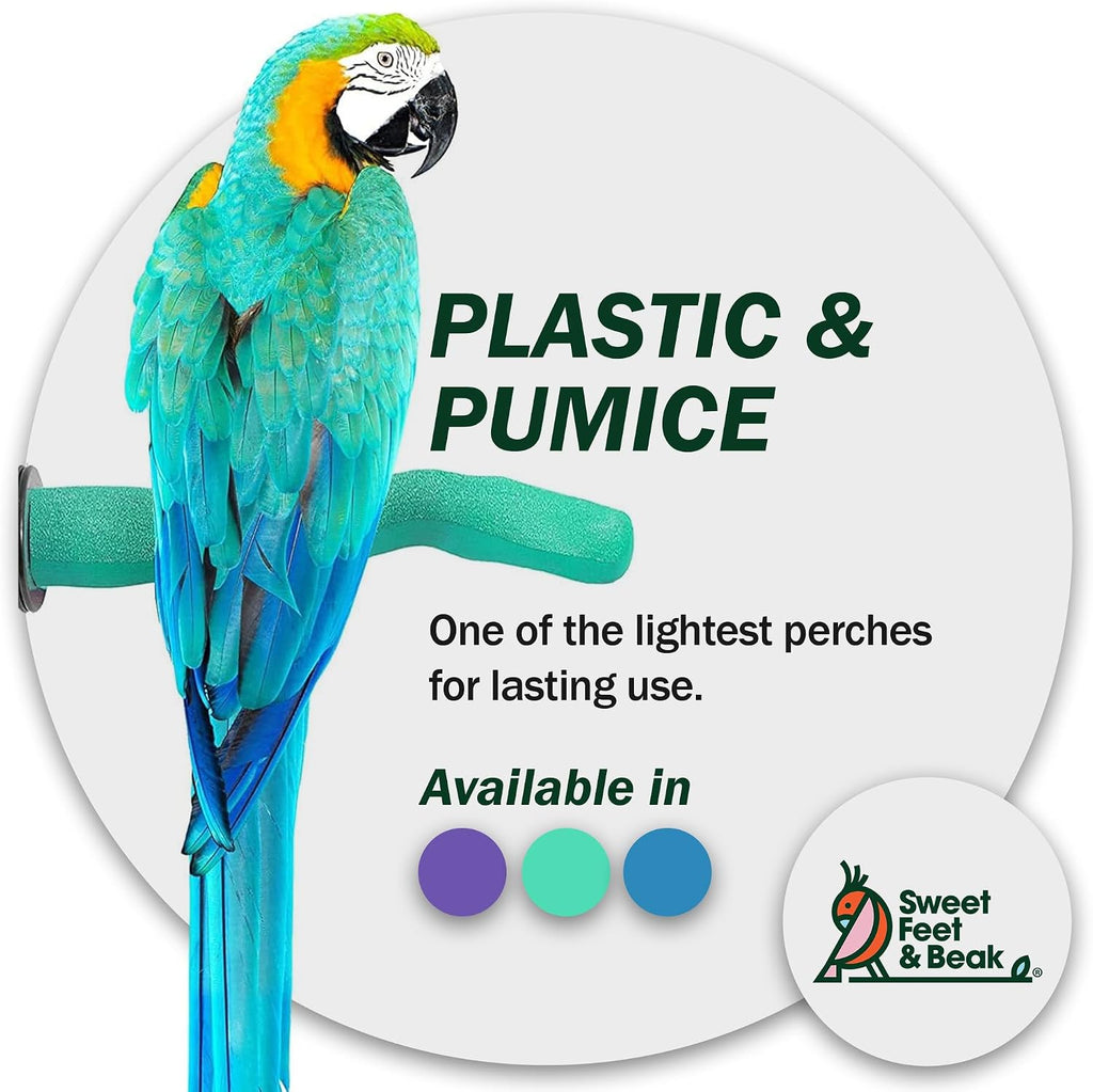 Sweet Feet and Beak Safety Pumice Bird Perch, Small Pedicure Perch, Green - Image 5