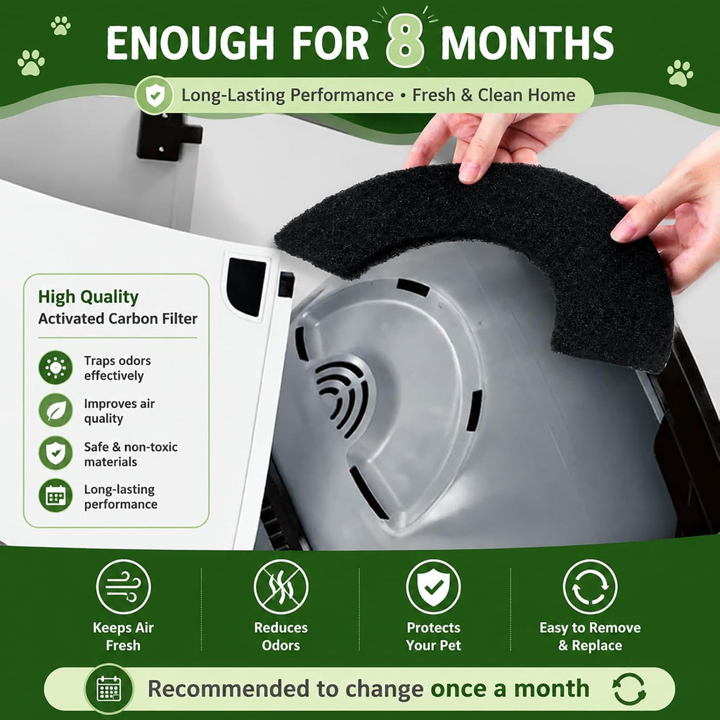 QUEARN non toxic pet safe carbon air filter pads product packaging layout