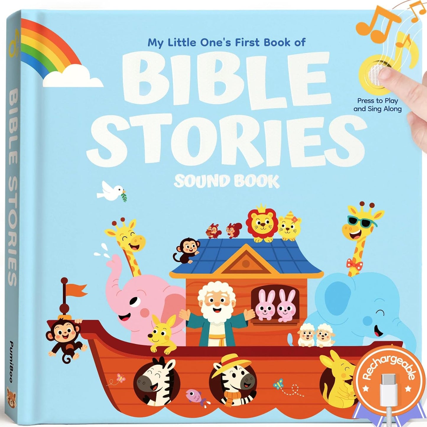 Pumiboo Bible Stories interactive sound book front cover view