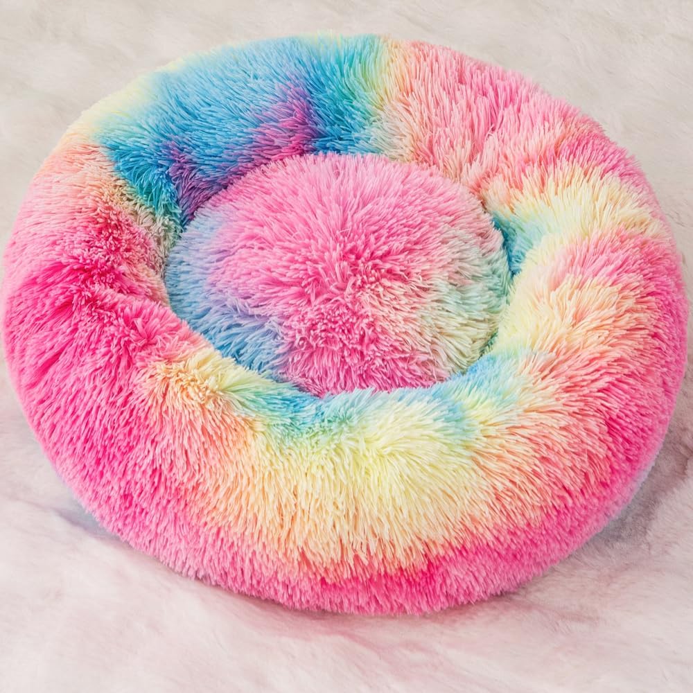 Finenohoory fluffy pet bed top down angle for small cats