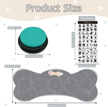 Close up of the customizable voice recording buttons with colorful tops and accident prevention switches.