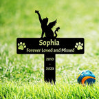 Custom Cat Name Memorial Grave Stake Marker, Personalized Floral Cat Memorial Grave Marker, Customized Flowers Butterfly Cat Memorial Stake Outdoor Metal Grave Plaque Cat Memorial Statue - Image 11