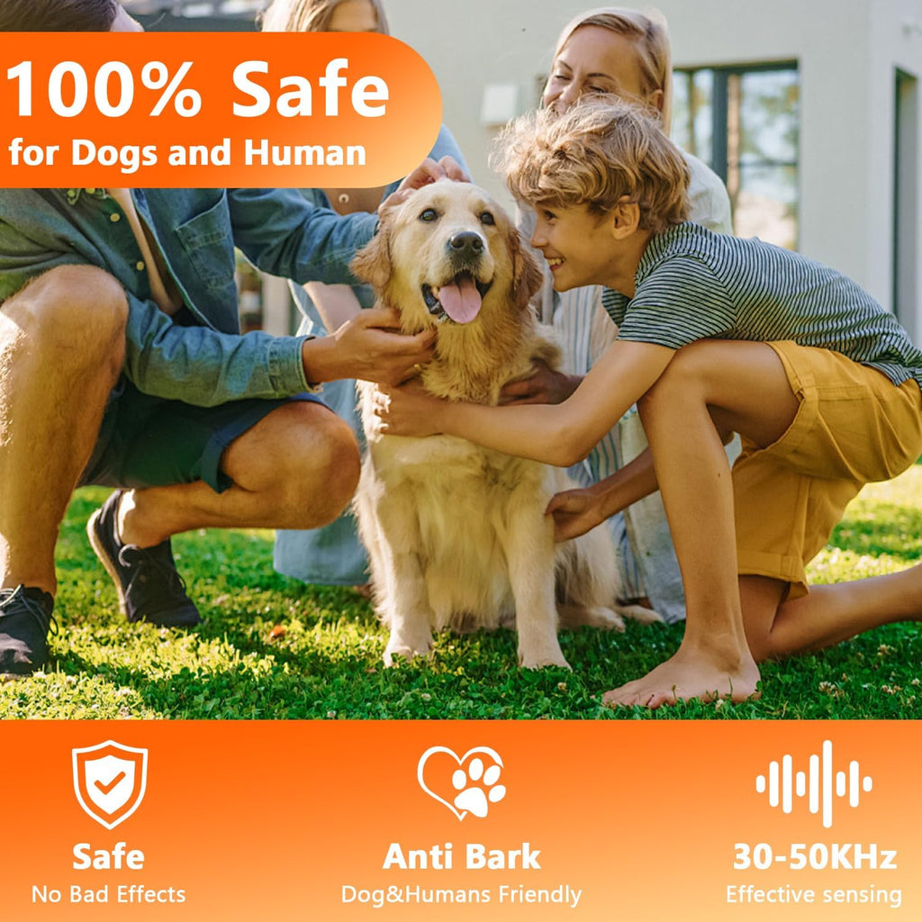 Mounted ultrasonic dog training device in garden