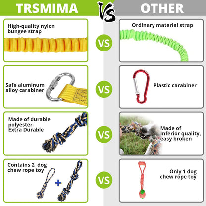 Adjustable buckle system on the hanging tether toy showing how to change the play height for small dogs