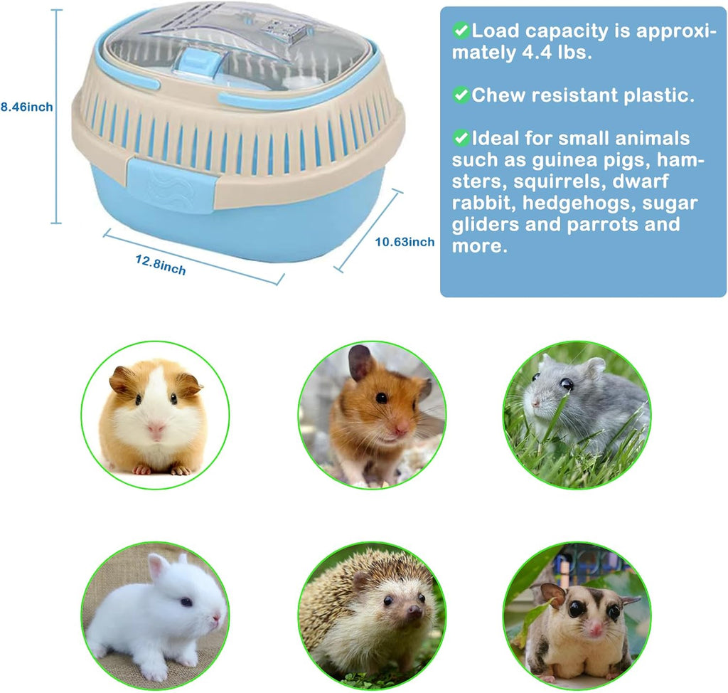 Hamster Carrier Guinea Pig Carrier 13 X 11 X 8 In Portable Hamster Travel Cage with Ventilation Holes Outdoor Small Animal Carrier for Rat Gerbils Rabbit Hedgehog Squirrel Mouse Sugar Glider - Image 2
