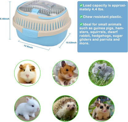 Hamster Carrier Guinea Pig Carrier 13 X 11 X 8 In Portable Hamster Travel Cage with Ventilation Holes Outdoor Small Animal Carrier for Rat Gerbils Rabbit Hedgehog Squirrel Mouse Sugar Glider - Image 2