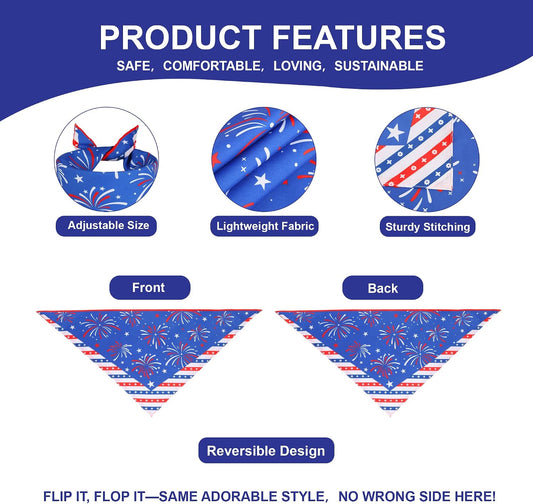 WoffBow reversible fireworks dog scarf flat lay