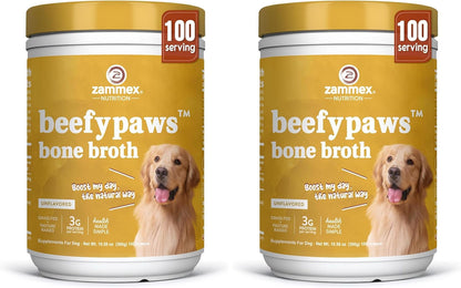 Zammex Grass-Fed Beef Bone Broth Protein Powder for Dogs & Cats - Joint & Bone Support, Gut Health & Immune Support, Healthy Fur Enhancer, Pet Food Topper for Dry & Wet Food, 10.58oz - Image 9