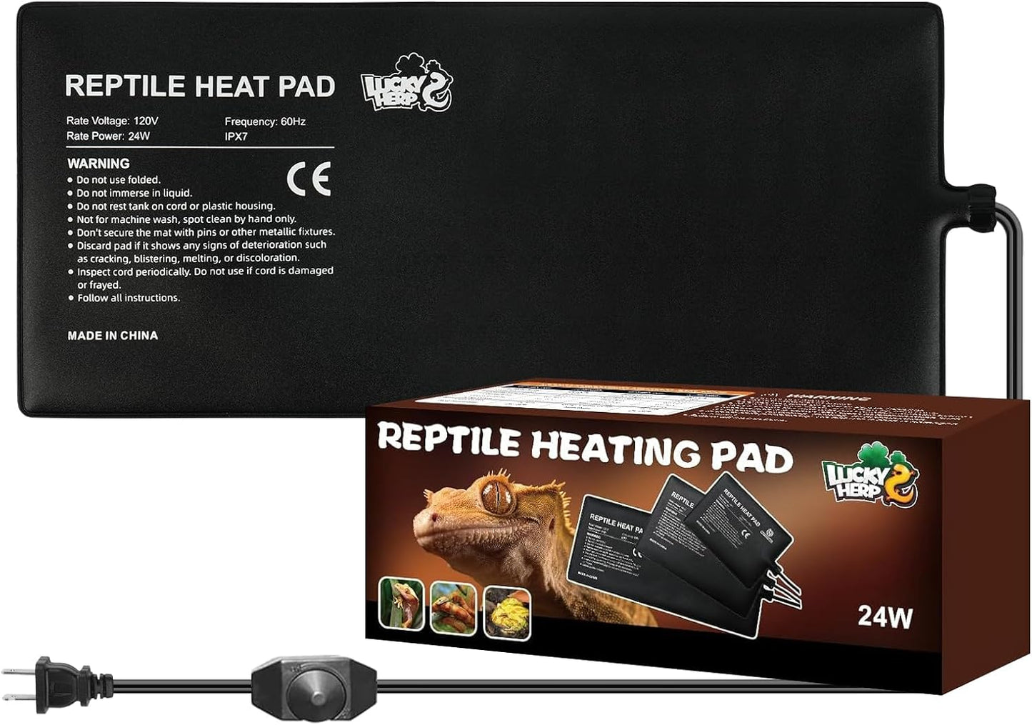 LUCKY HERP Reptile Heat Pad 8x18 Inch 24W Under Tank Terrarium Heating Mat, Reptile Heat Mat, Reptile Heating Pad for Turtle, Lizard, Hermit Crab, Frog, Snake - Image 10