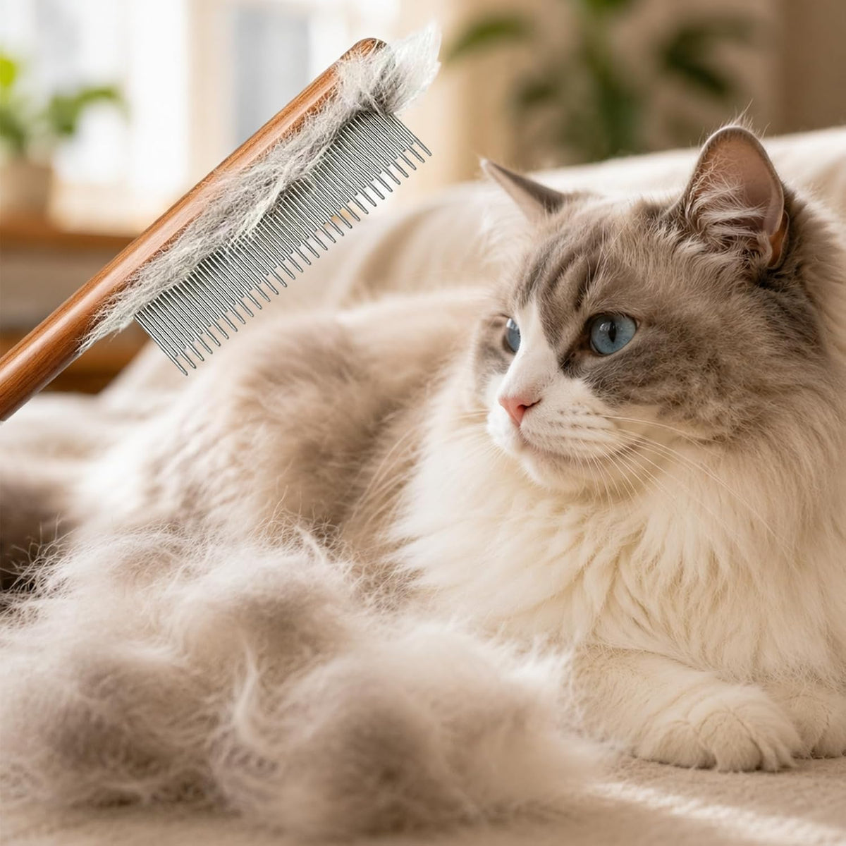 Yddpet pet comb being used on a dog's fur