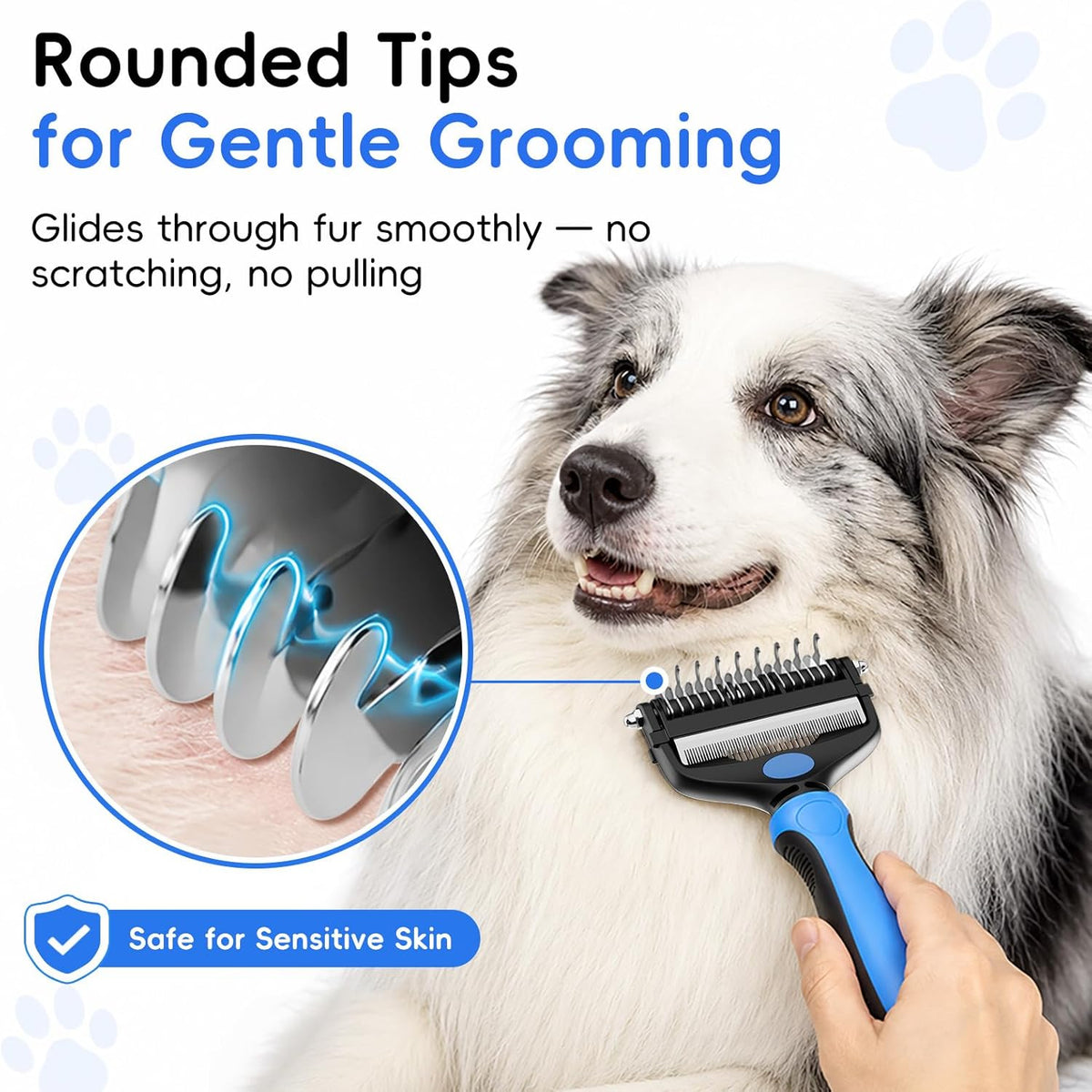 AXEFUN cat and dog grooming brush package content showing folding mechanism