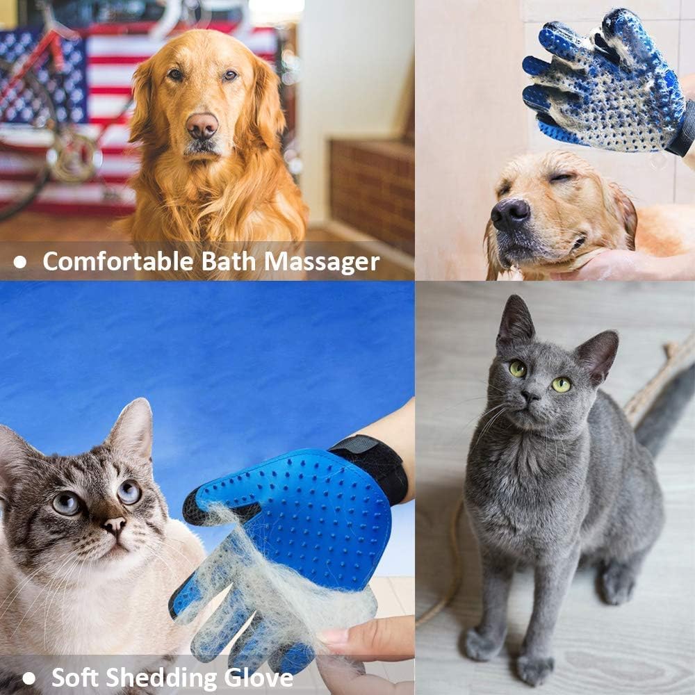 Beiker pet grooming kit packaging containing brush and washable glove
