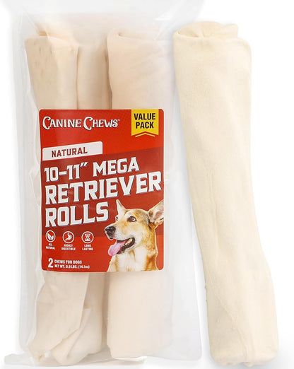 Canine Chews eleven inch basted retriever rolls ten pack assortment