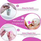 Close up view of the tear resistant silicone nipple for pet feeding