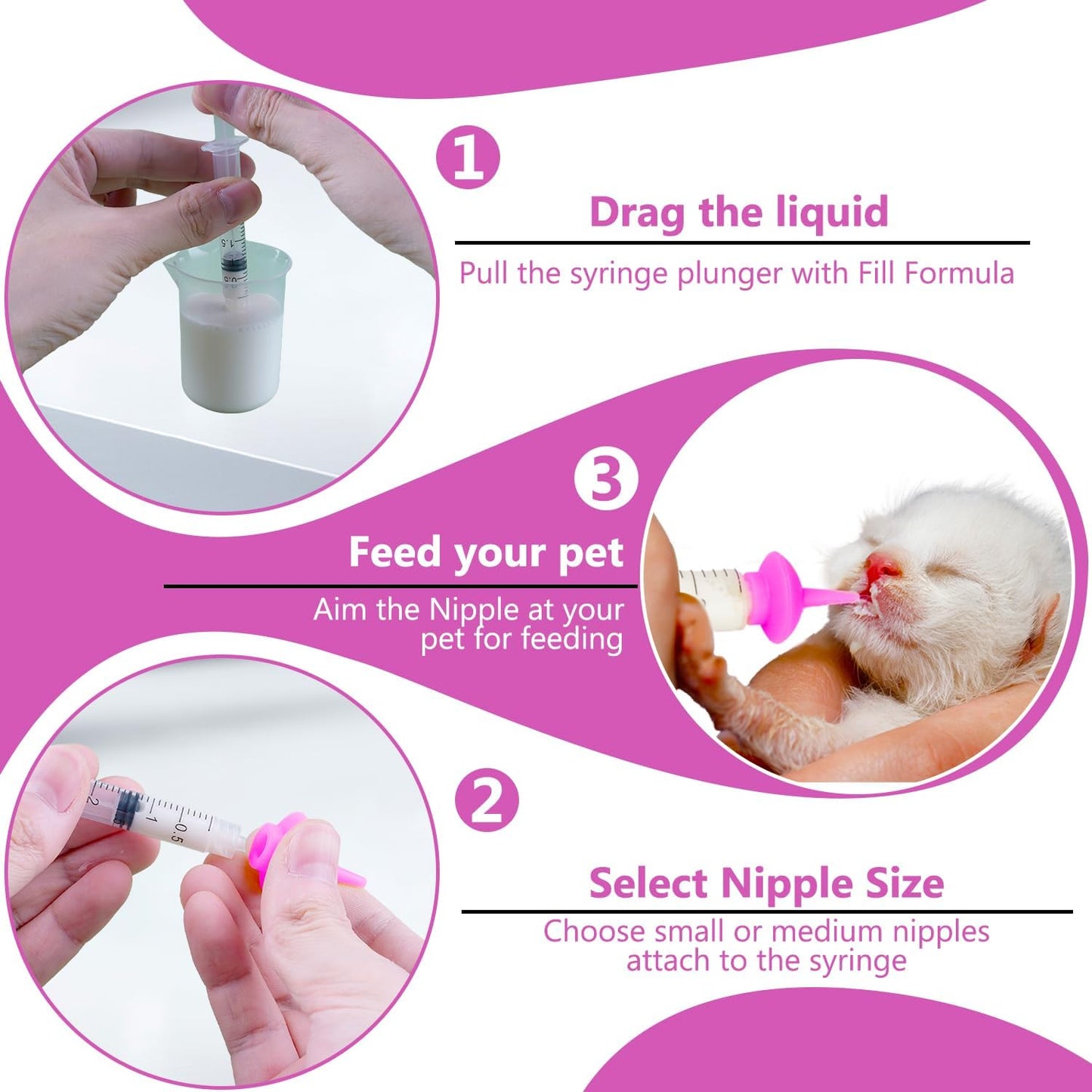 Close up view of the tear resistant silicone nipple for pet feeding