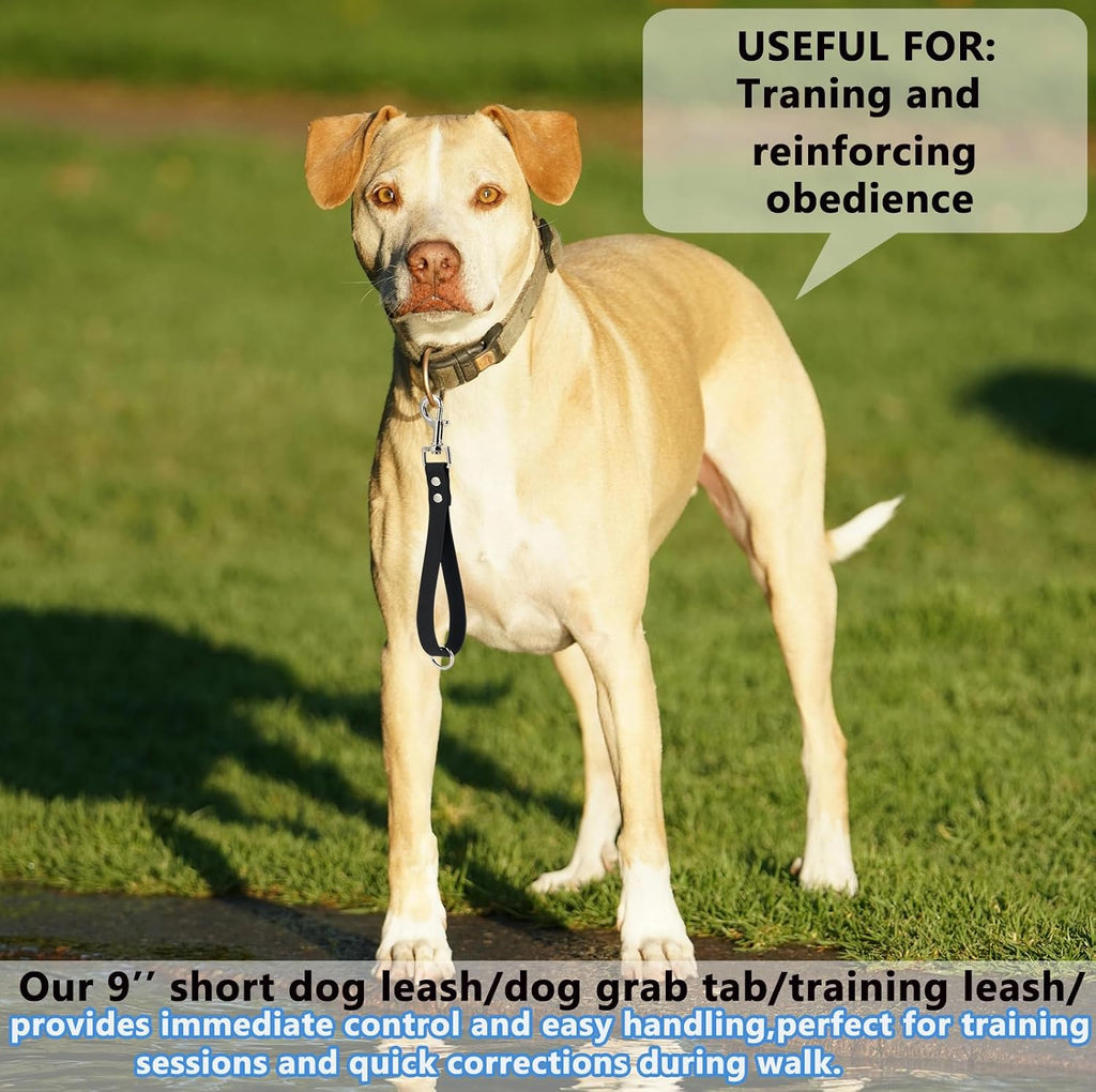 Heavy duty short dog training leash with reinforced metal rivets