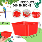 Maxdot red plastic bird water bowl hanging hook