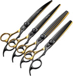 8'' Black Dog Grooming Scissors Goldern Curved Scissors with Ergonomic Offest Handle and Pattern Screw Pet Grooming Trimming Shears Durable and Sharp 440C - Image 10
