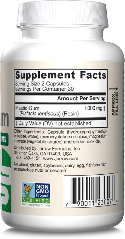Jarrow Formulas Mastic Gum 1000 mg - 60 Veggie Caps - Mastic Gum Capsules Supporting Stomach and Duodenal Health - 30 Servings - Image 10