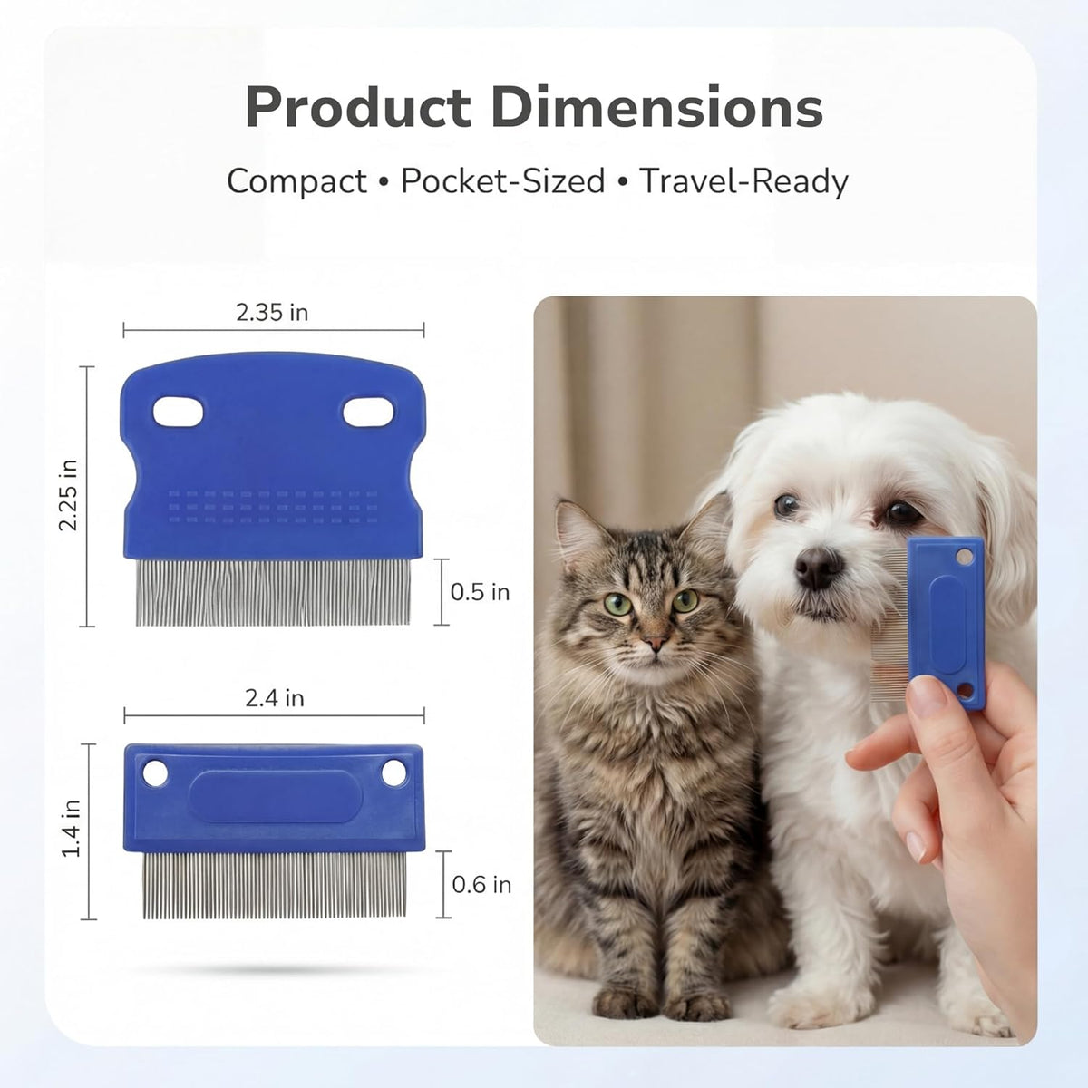 Pets&Goods pet comb set being rinsed under water for easy cleaning.