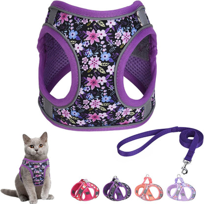 Step in Dog Harness and Leash Set, Flower Adjustable Easy Walk Puppy Harnesses, Soft Mesh No Pull Pet Vest Harness for Small Dogs and Cats(Strawberry, XS) - Image 15