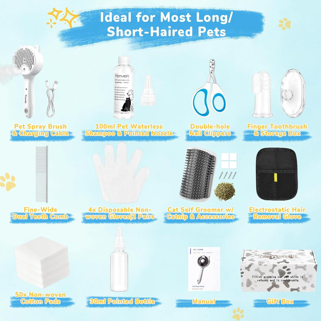 Yonvelt grooming set packaging and contents layout