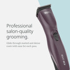 Close-up of the high-carbon steel Number ten blade on the Wahl KM Supera clipper