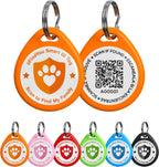 Comparison view of the lightweight ABS pet tracking tag on both large and small domestic dogs.