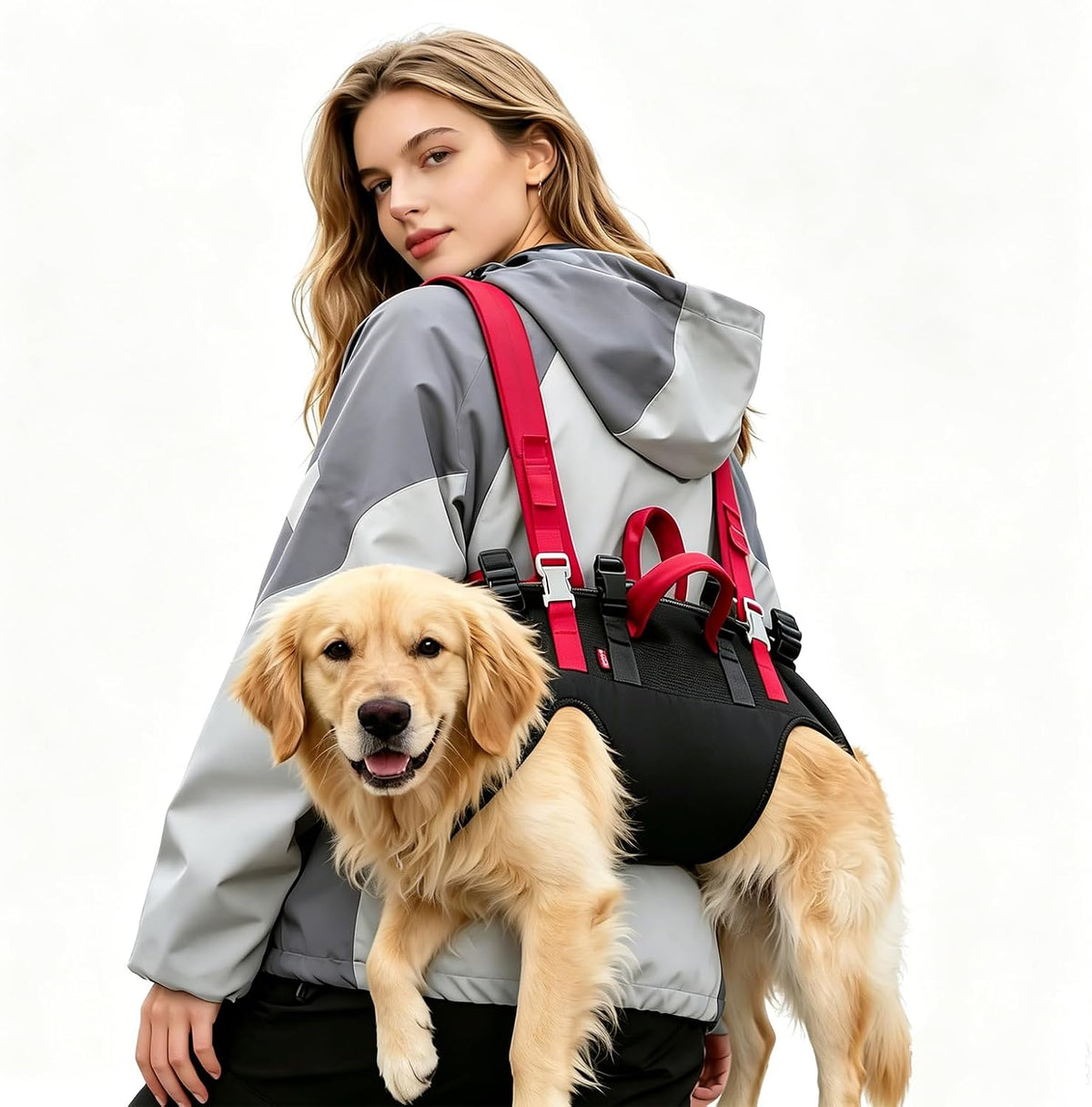 Wakytu Dog Emergency Rescue Sling - Lightweight Packable Lift Harness with Handle - Safe Transport for Small Medium Dogs - Ideal for Hiking Skiing18.5-29.5lbs - Image 11