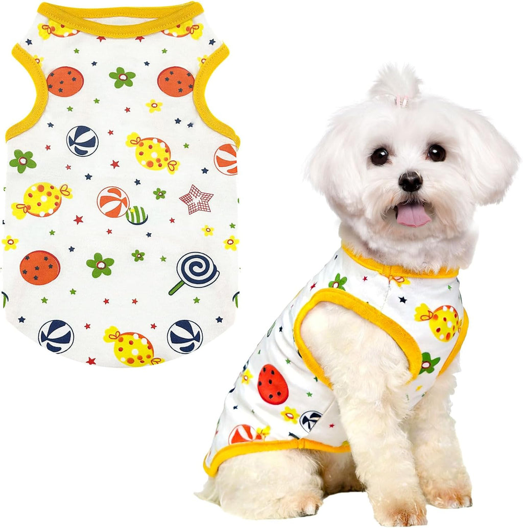 PETCARE Cute Cartoon Cat Shirts for Cats Only Soft Cotton Tshirts Brown Spaceship Cat Clothes for Cats Only Female Male Small Breeds Pet Pajamas Sleeveless Pet Tank Top Spring Summer Kitten Clothes - Image 13