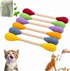 Size reference of giant cotton swab cat toy in hand
