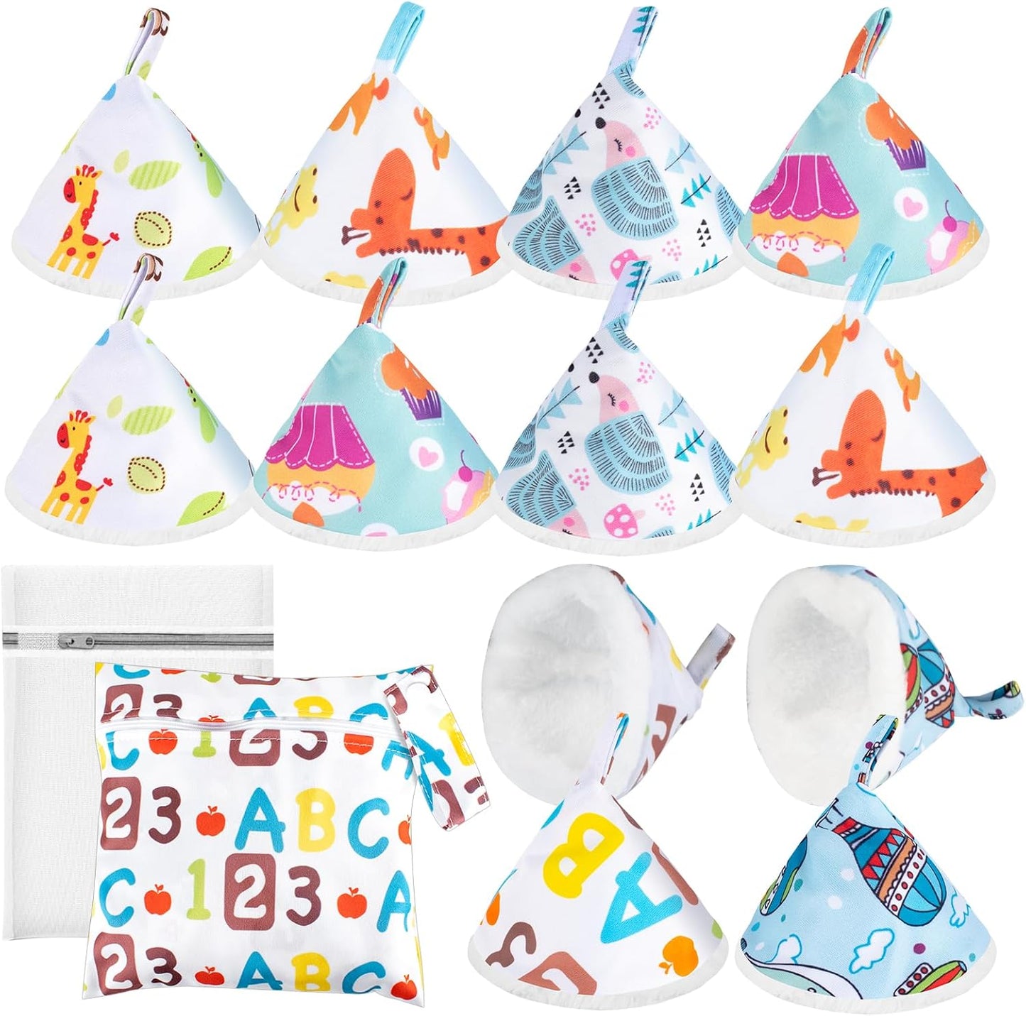 VEEVIIY 12 pieces flannel baby boy pee covers front view