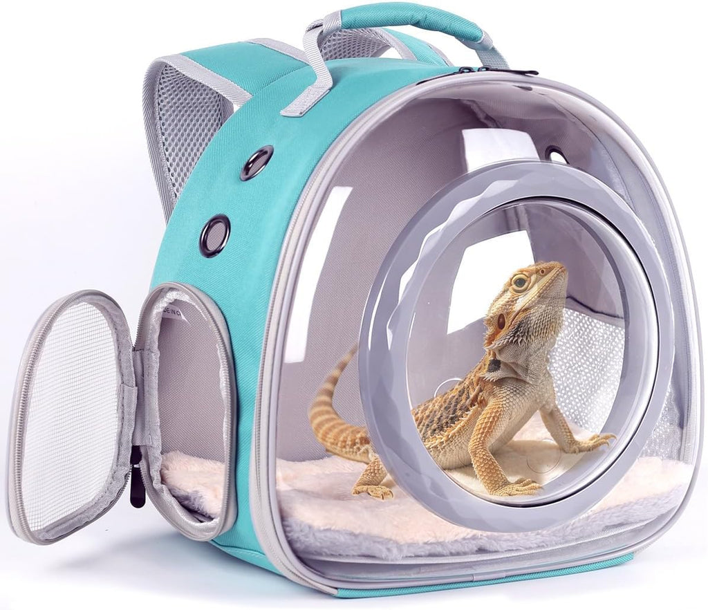 WEVONIGU Scratch-Resistant Bearded Dragon Backpack Foldable Gecko Carrier Ventilation Travel Bag with Clear View Window Dual Carry Cage Options for Travel Hiking & Vet Visits - Image 14