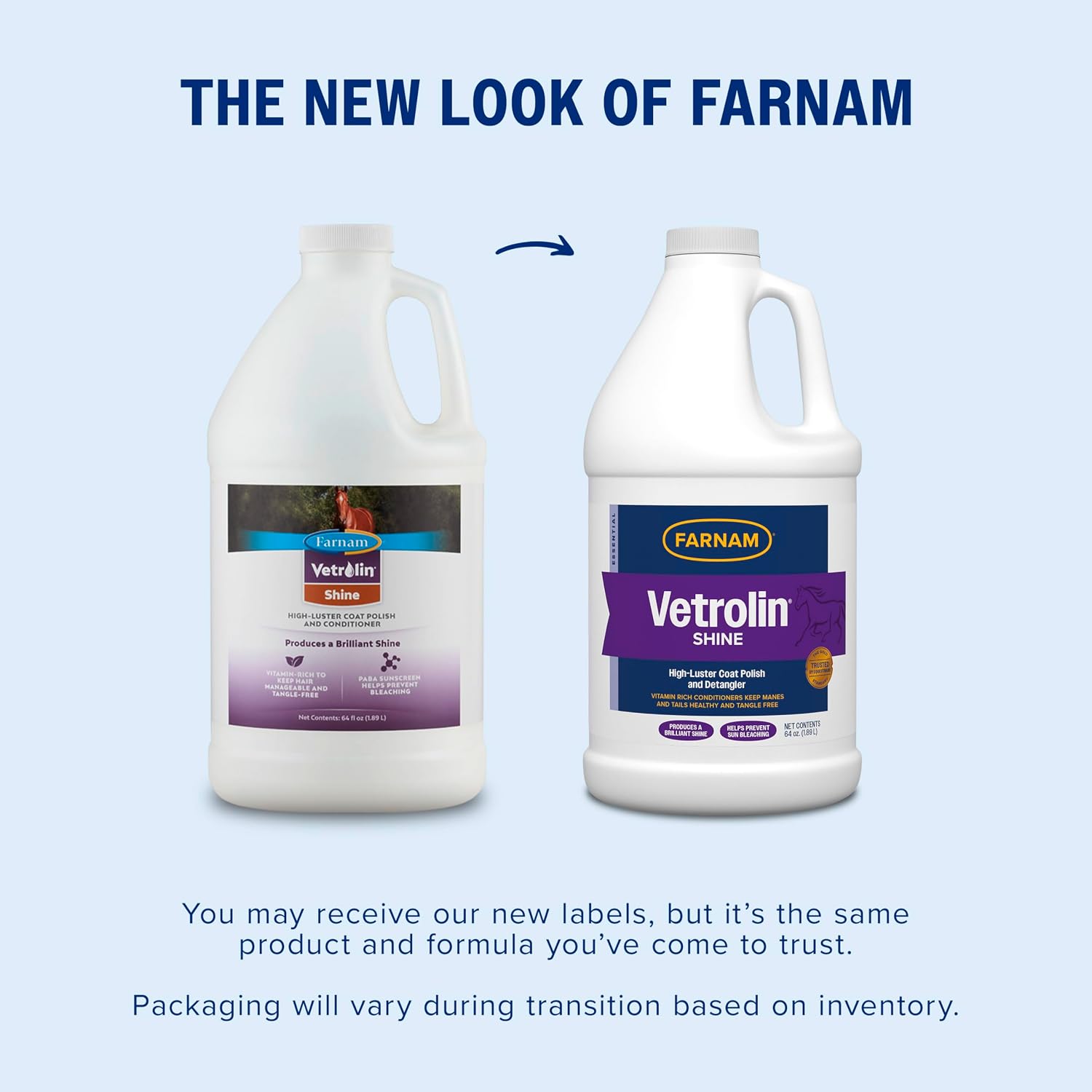 Farnam Vetrolin Shine high luster coat polish spray on a horse mane
