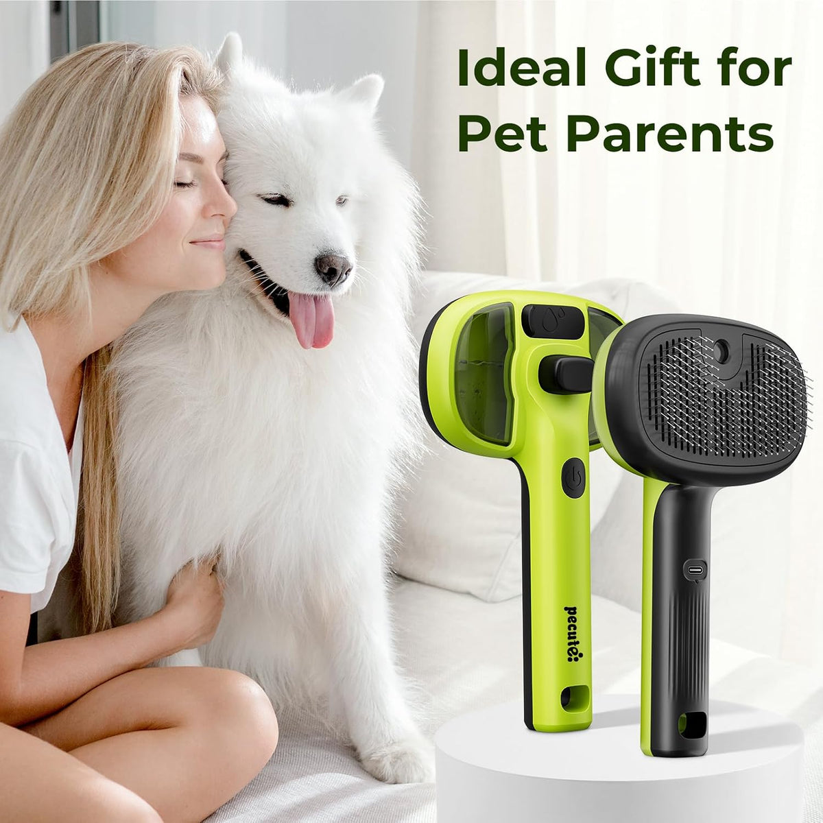 Pecute Self-Cleaning Steam Dog Cat Brush for Heavy Shedding/Long Coats | Gentle, Undercoat removal & smoothing, Shedding control, For water-anxious pets, 2 cool mist modes, XL tank, 240-min runtime - Image 9
