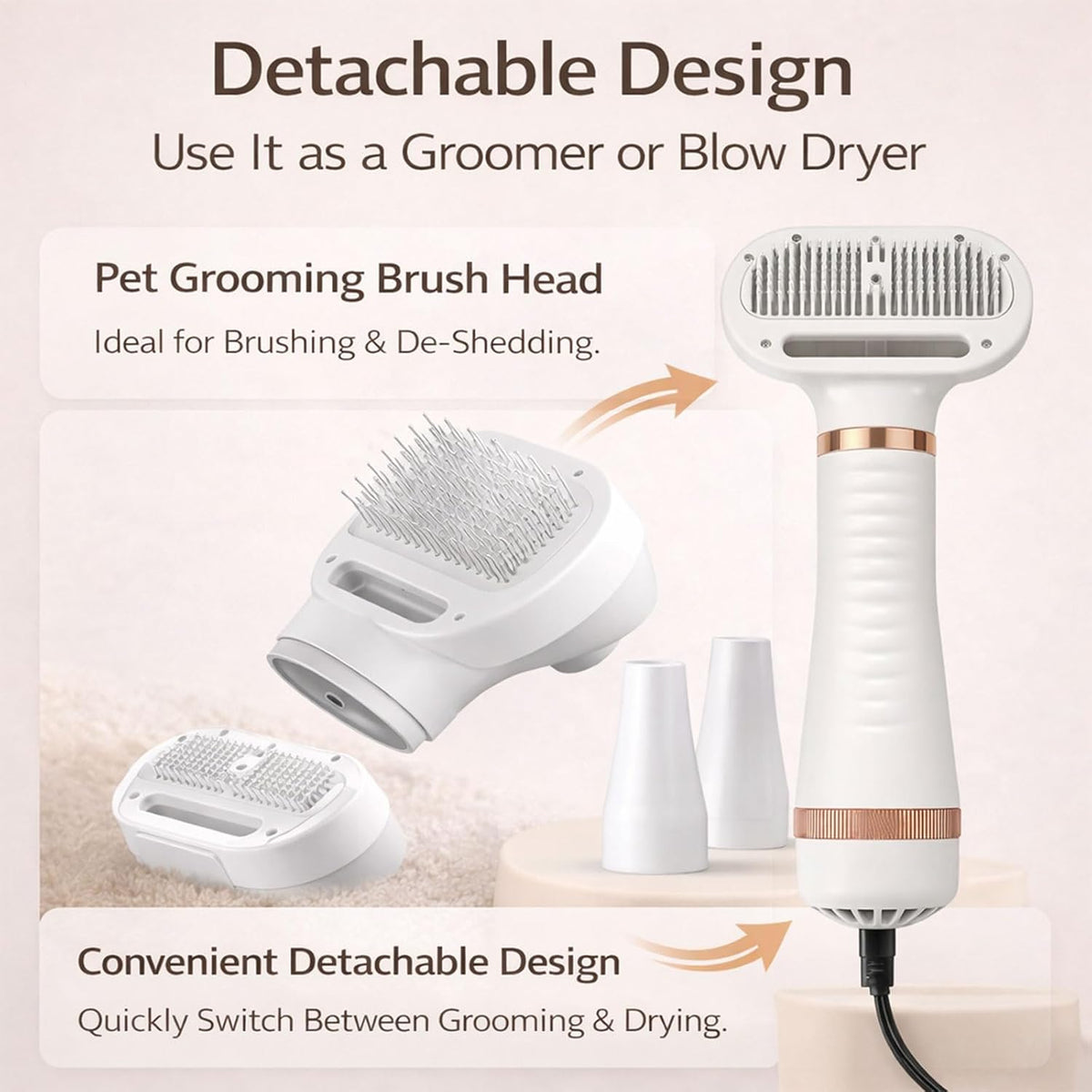 Pet owner using Lumutata steam brush on a dog