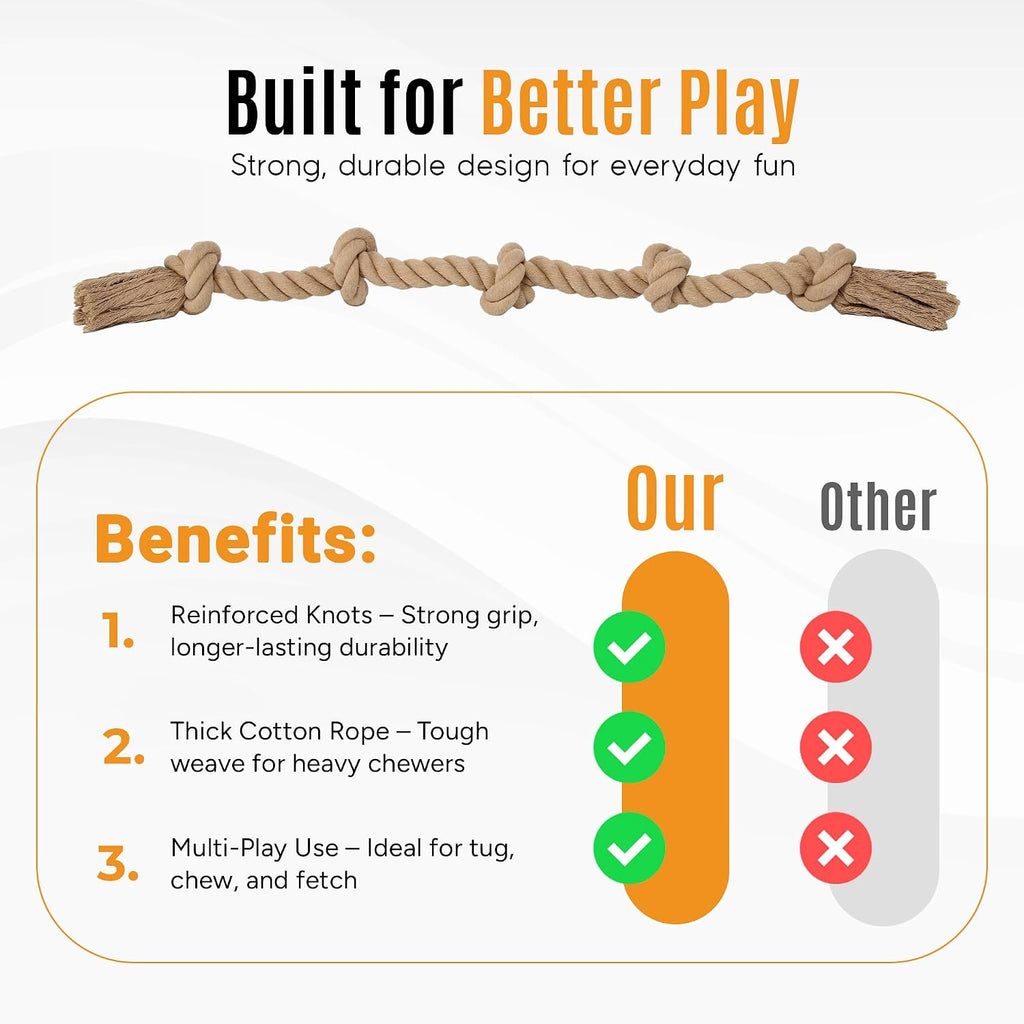 Ali Oli Pets durable braided cotton teeth cleaning dog toy for large breeds